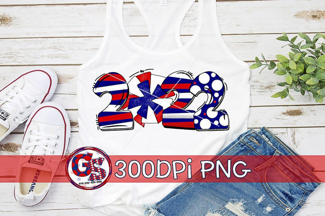 2022 Cheer Navy Red PNG for Sublimation Sublimation Greedy Stitches 