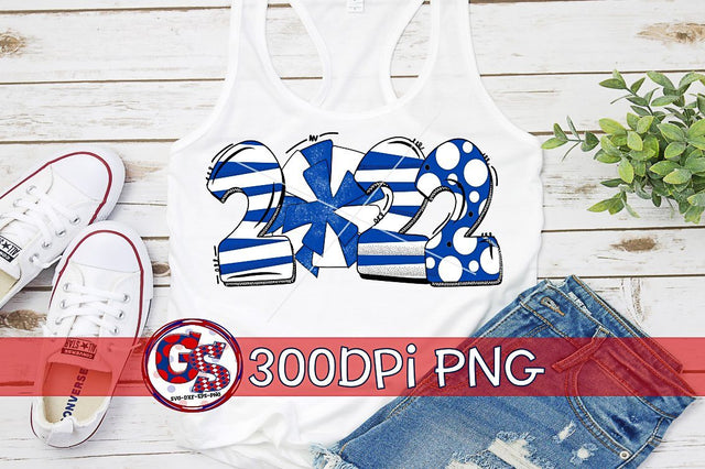 2022 Cheer Royal Blue PNG for Sublimation Sublimation Greedy Stitches 