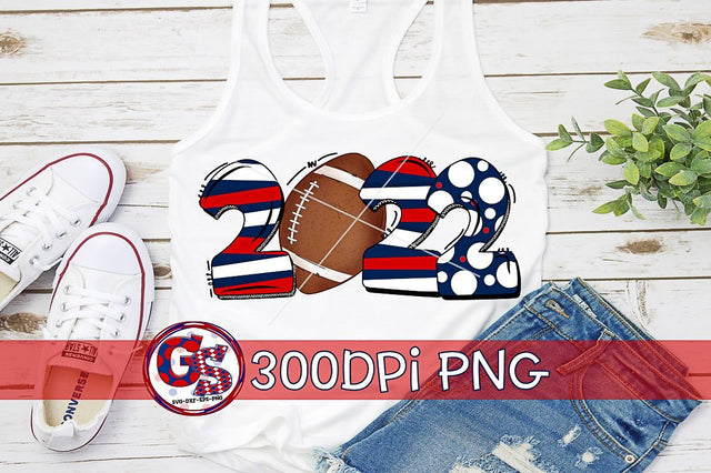 2022 Football Senior Navy Red PNG for Sublimation Sublimation Greedy Stitches 