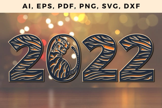 2022 New Year Layered Cut File SVG SVG MD JOYNAL ABDIN 