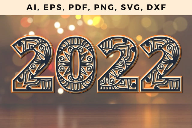 2022 New Year Layered Cut File SVG SVG MD JOYNAL ABDIN 