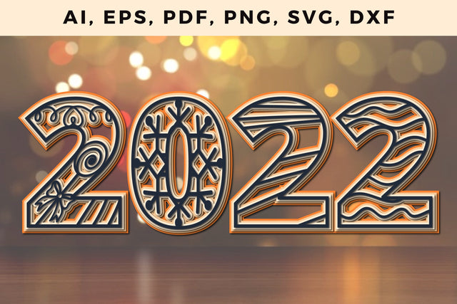 2022 New Year Layered Cut File SVG SVG MD JOYNAL ABDIN 