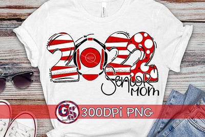2022 Wrestling Senior Mom Red PNG for Sublimation Sublimation Greedy Stitches 