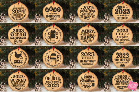 2023 Christmas Ornaments Svg Bundle, Folding Chair Ornament Svg, Egg Prices Svg, Gas Ornament Svg SVG Craft Pixel Perfect 
