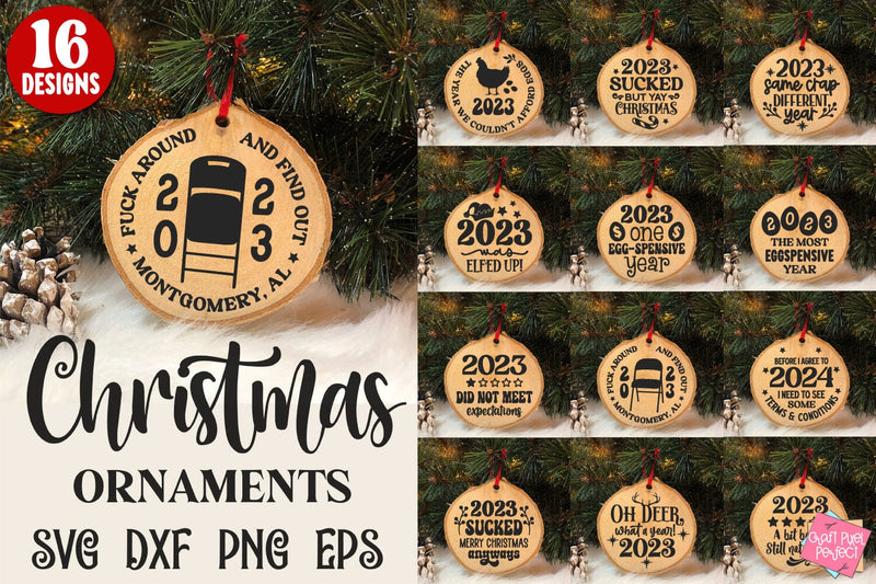 2023 Christmas Ornaments Svg Bundle, Folding Chair Ornament Svg, Egg Prices Svg, Gas Ornament Svg SVG Craft Pixel Perfect 