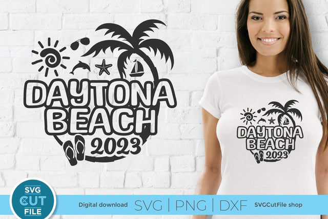 2023 Daytona Beach svg - Daytona Beach Florida Vacation or Trip Design SVG SVG Cut File 
