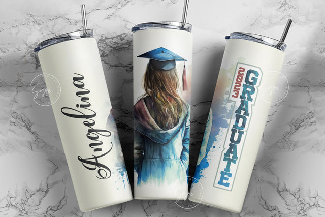 2023 Graduate Tumbler, Add Your Own Text, Senior 2023 Tumbler, 20oz Skinny Tumbler, Watercolor Design, Graduation Wrap, Digital Download Sublimation Syre Digital Creations 