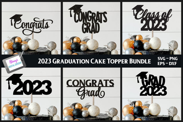 2023 Graduation Cake Topper Bundle | Graduation Papercut SVG SVG Stacy's Digital Designs 