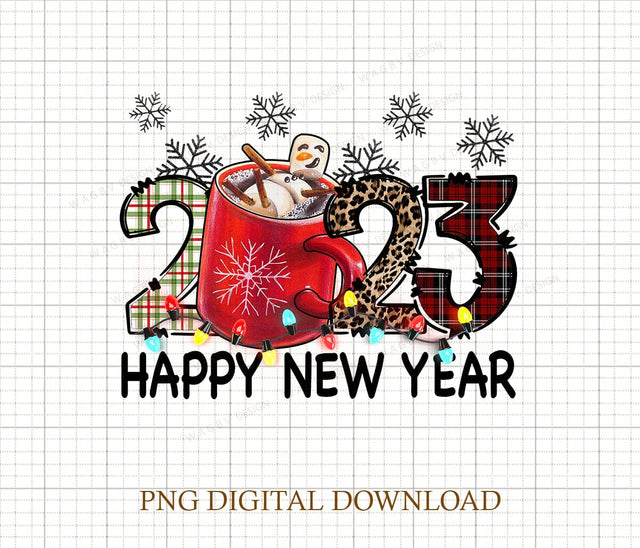 2023 Happy New Year Png, Happy New Year Png, New Years Png, 2023 Christmas, Happy New Year Png, Merry Christmas Png, Sublimation DiamondDesign 