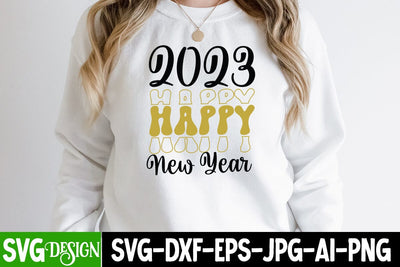 2023 Happy New Year SVG Cut File , 2023 Happy New Year SVG Quotes SVG BlackCatsMedia 