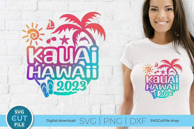 2023 Kuaui Hawaii svg - Hawaiian Vacation or Trip Design SVG SVG Cut File 
