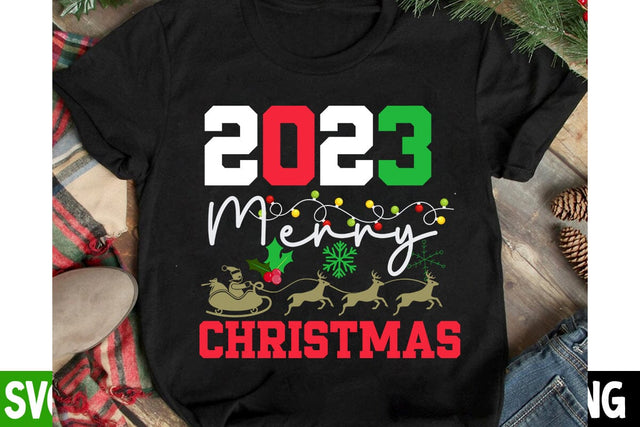 2023 Merry Christmas SVG Cut File, 2023 Merry Christmas Sublimation Design, Christmas SVG Cut File, Christmas SVG Quotes, Merry Christmas SVG Design, Christnmas Sublimation PNG SVG BlackCatsMedia 