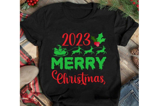2023 Merry Christmas SVG Cut File, 2023 Merry Christmas SVG Design, 2023 Merry Christmas Sublimation Design PNG SVG BlackCatsMedia 