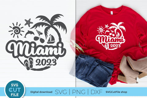 2023 Miami Florida svg - Miami Florida Vacation or Trip Design SVG SVG Cut File 