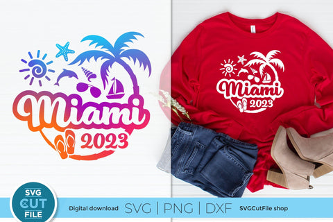 2023 Miami Florida svg - Miami Florida Vacation or Trip Design SVG SVG Cut File 