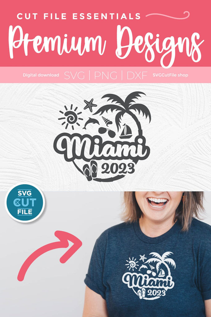 2023 Miami Florida svg - Miami Florida Vacation or Trip Design - So Fontsy