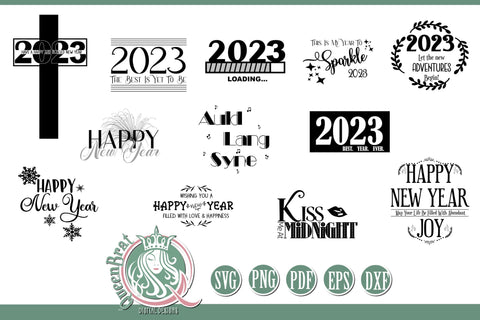2023 New Years SVG Bundle SVG QueenBrat Digital Designs 