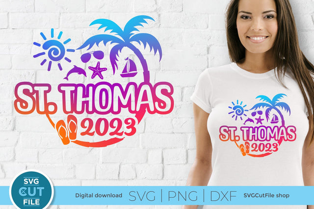2023 St. Thomas svg - St. Thomas Vacation or Trip Design SVG SVG Cut File 
