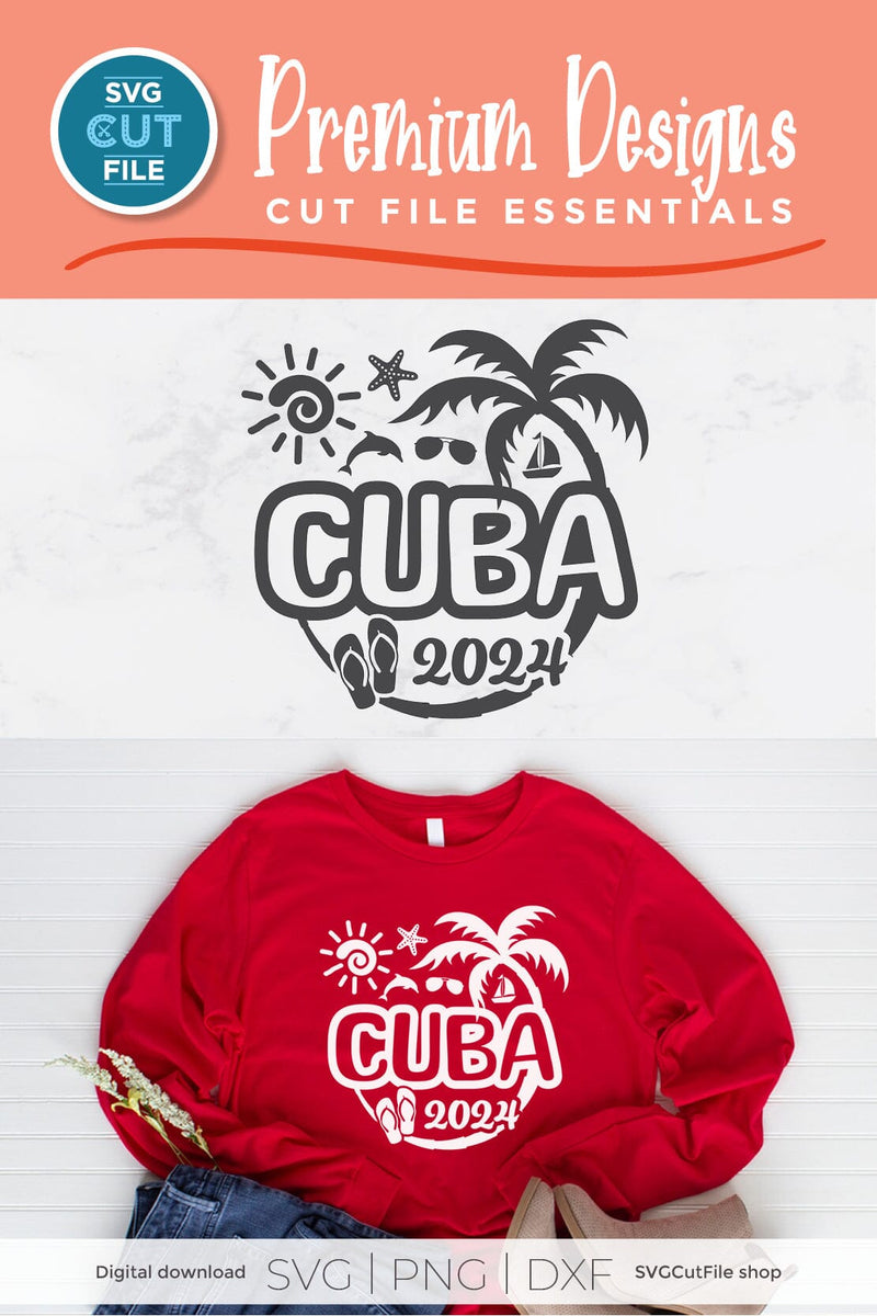 2024 Cuba svg Cuba Caribbean Vacation or Trip Design So Fontsy