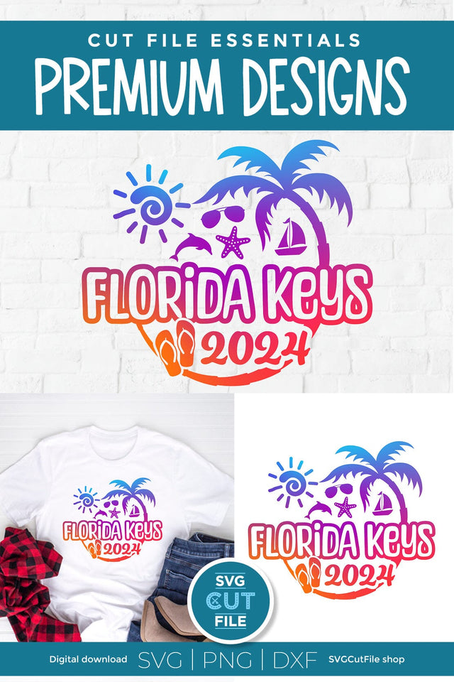 2024 Florida Keys svg - Great for a 2024 Florida Vacation or Trip SVG SVG Cut File 