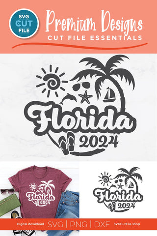 2024 Florida svg - Great for a Florida Vacation or Trip SVG SVG Cut File 