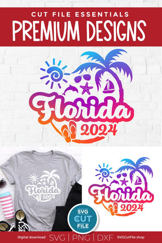 2024 Florida svg - Great for a Florida Vacation or Trip SVG SVG Cut File 