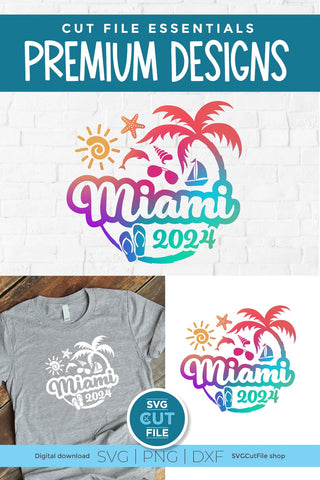 2024 Miami Florida svg - Miami Florida Vacation or Trip Design SVG SVG Cut File 