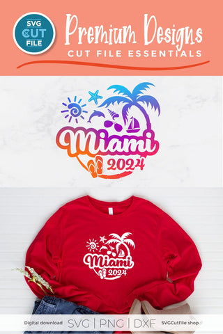 2024 Miami Florida svg - Miami Florida Vacation or Trip Design SVG SVG Cut File 