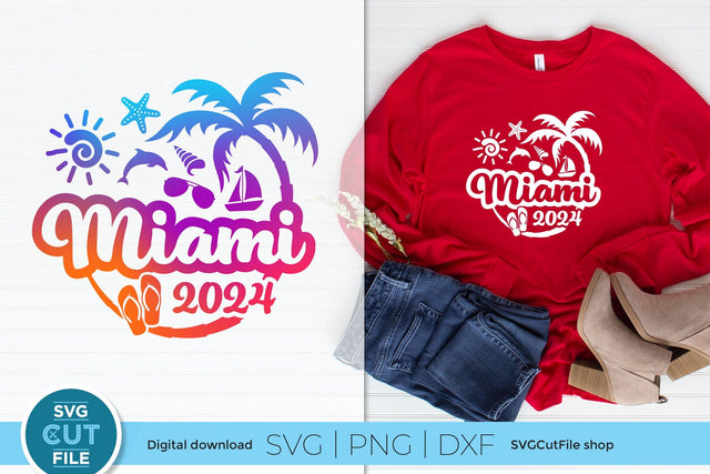 2024 Miami Florida svg - Miami Florida Vacation or Trip Design SVG SVG Cut File 