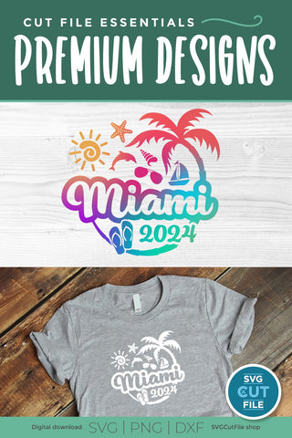 2024 Miami Florida svg - Miami Florida Vacation or Trip Design SVG SVG Cut File 