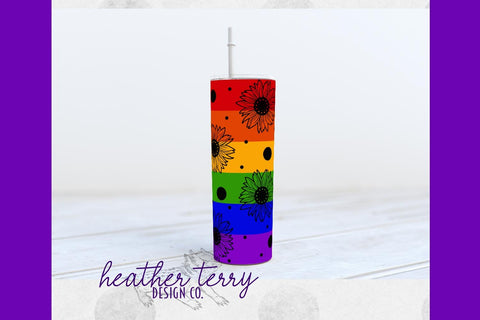 20oz 30oz Straight Skinny Rainbow PNG Tumbler Wraps Sublimation Heather Terry Design Co. 