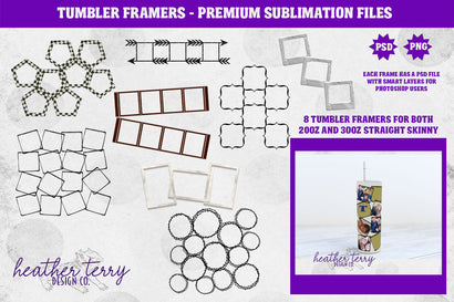 20oz 30oz Tumbler Frames PNG Sublimation Bundle Sublimation Heather Terry Design Co. 