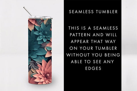 20oz 3D Blush Flower Skinny Tumbler PNG Sublimation Sublimation Freeling Design House 