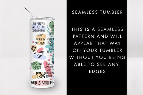 20oz Bible Affirmations Skinny Tumbler SVG PNG SVG Freeling Design House 