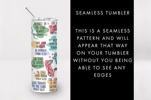 20oz Bible Verse Affirmations Skinny Tumbler SVG PNG SVG Freeling Design House 