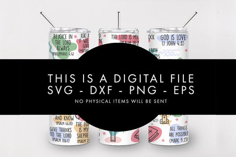 20oz Bible Verse Affirmations Skinny Tumbler SVG PNG SVG Freeling Design House 