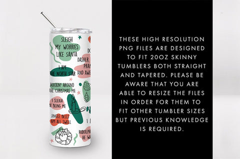 20oz Christmas Affirmations Skinny Tumbler SVG PNG SVG Freeling Design House 