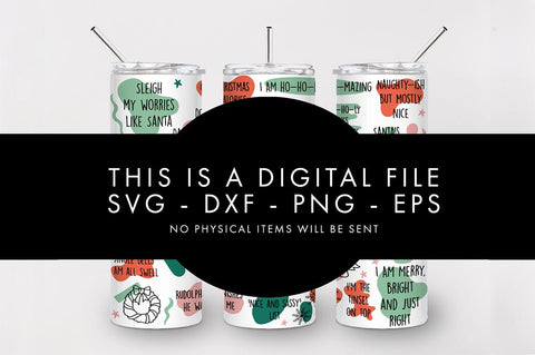 20oz Christmas Affirmations Skinny Tumbler SVG PNG SVG Freeling Design House 