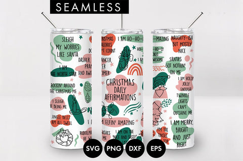 20oz Christmas Affirmations Skinny Tumbler SVG PNG SVG Freeling Design House 