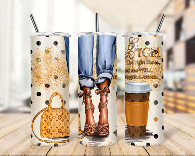 20oz legs and shoes skinny tumbler, fashion tumbler, fashion legs, tumbler wrap, fashion bag PNG Sublimation TrendingDesign 