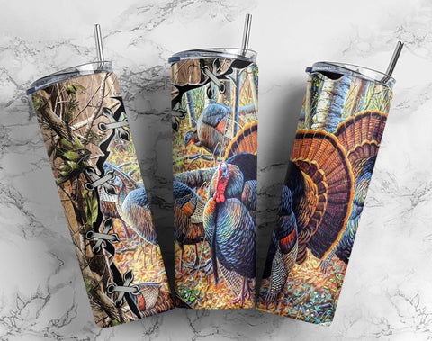 20oz Skinny Sublimation, Camouflage, Turkey, Sublimation Design Download Tumbler PNG Sublimation CaldwellArt 