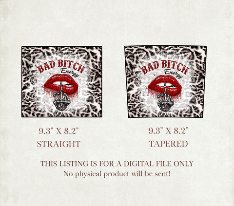 20oz Skinny Tumbler Bad Bitch Energy Sublimation Design Templates,Straight PNG Digital Download.Sarcastic Adult Humor Funny Leopard Skull Sublimation TrendingDesign 