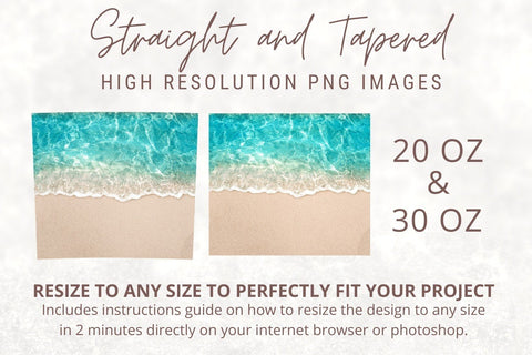 20oz Skinny Tumbler Beach Summer PNG Sublimation Designs Sublimation TumblersByPhill 