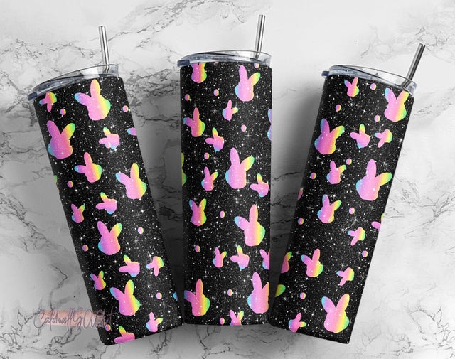 20oz Skinny Tumbler Bunny Burst Sublimation Design Templates, Easter Eggs Straight PNG Digital Download Easter bunny rabbit eggs Chillin w Sublimation CaldwellArt 
