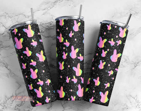 20oz Skinny Tumbler Bunny Burst Sublimation Design Templates, Easter Eggs Straight PNG Digital Download Easter bunny rabbit eggs Chillin w Sublimation CaldwellArt 