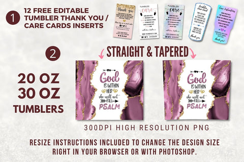 20oz Skinny Tumbler Christian Bible Verse Sublimation Design Templates, God is within her, she will not fall Tumbler Straight/Warped PNG Sublimation TumblersByPhill 