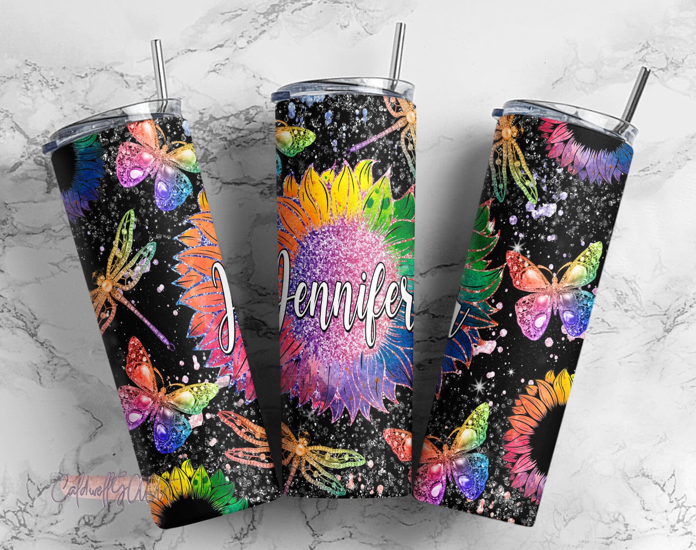 20 25 Oz Frosted Glass Tumbler Png Sublimation Design Butterfly