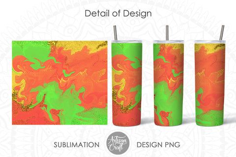 20oz skinny tumbler design with green and red Sublimation Artisan Craft SVG 
