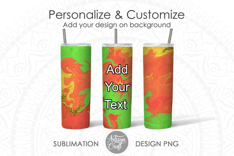 20oz skinny tumbler design with green and red Sublimation Artisan Craft SVG 