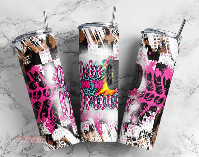 20oz Skinny Tumbler Dibs on the Driver, Race Track Sublimation Designs Temp Straight PNG, Race Track Junkie Tumbler, Racerlife Sublimation CaldwellArt 